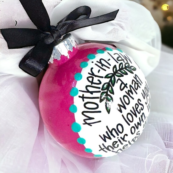 Heartfelt Mother-in-Law Christmas Ornament, Personalized & Hand-Painted Keepsake - Picture 8 of 10